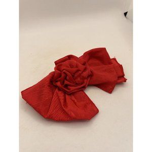 vintage 1980 large hairbow Red Rose Knot Ruffle